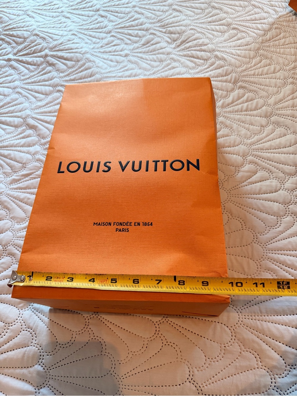 Louis Vuitton Orange Shopping Bag 14x10with Black Logo
